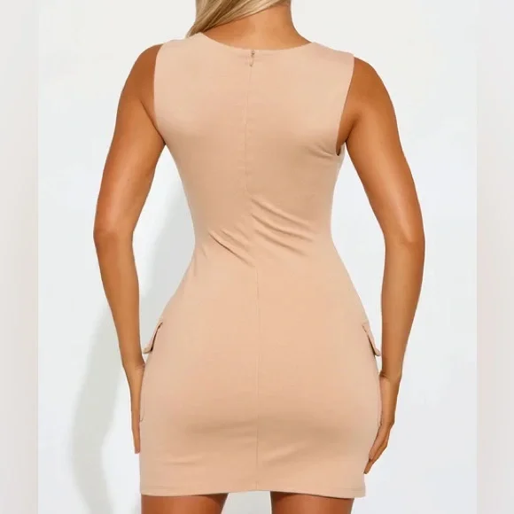 Fashion Nova Taupe Mini Dress - Picture 2 of 2